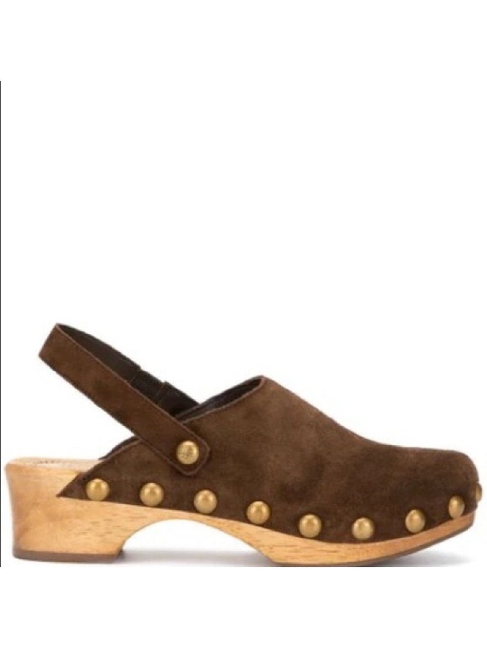 Tory Burch Blythe Brown Suede Studded Slingback Clog